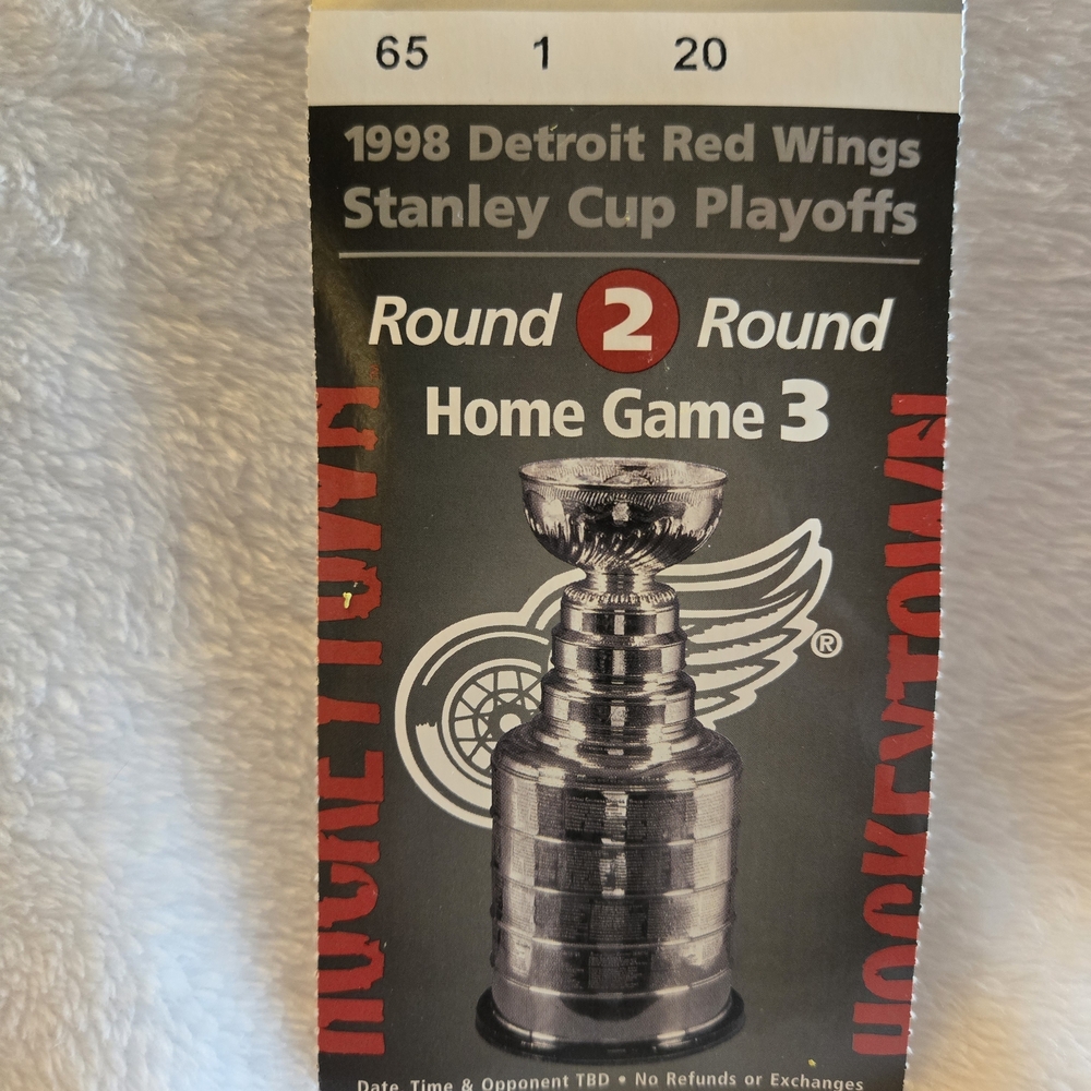 Vintage Detroit Red Wings 1998 Set Of 3 Stanley Cup Championship Ticket Stubs